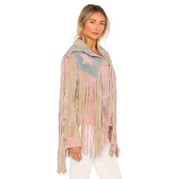 Understated Leather American Woman Jacket in Rose, Smoke, & Dust - Picture 9 of 11